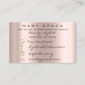 Makeup Eyebrows Lashes Tropfen Kiss Lips Rose Visitenkarte (Rückseite)