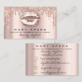Makeup Eyebrows Lashes Tropfen Kiss Lips Rose Visitenkarte (Vorne/Hinten)
