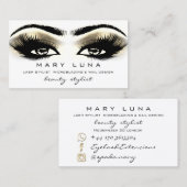 Makeup Eyebrows Lashes White Gold Metallic Augen Visitenkarte (Vorne/Hinten)