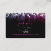 Makeup Eyelash Artis Luminoser Pink Lila Glitzer Visitenkarte (Rückseite)