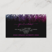 Makeup Eyelash Artis Luminoser Pink Lila Glitzer Visitenkarte (Rückseite)