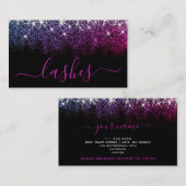 Makeup Eyelash Artis Luminoser Pink Lila Glitzer Visitenkarte (Vorne/Hinten)