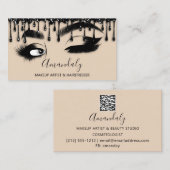 Makeup Eyelash Brow QR CODE Logo Black Microblade Visitenkarte (Vorne/Hinten)