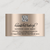 Makeup Eyelash Brows Microblading QR Code Rose Visitenkarte (Rückseite)