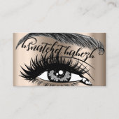 Makeup Eyelash Brows Microblading QR Code Rose Visitenkarte (Vorderseite)