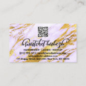 Makeup Eyelash Brows QR Code Logo Rosa Gold Marmor Visitenkarte (Rückseite)