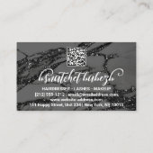 Makeup Eyelash Brows QRCode Logo Black Marble Visitenkarte (Rückseite)