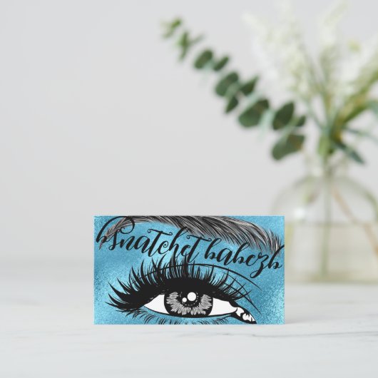 Makeup Eyelash Brows QRCode Logo Glam Visitenkarte (Stehend Vorderseite)