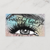 Makeup Eyelash Brows QRCode Logo Glitzer Visitenkarte (Vorderseite)