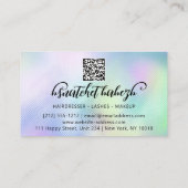 Makeup Eyelash Brows QRCode Logo Holografisch Visitenkarte (Rückseite)