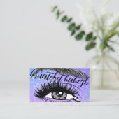 Makeup Eyelash Brows QRCode Logo Holografisch Visitenkarte (Stehend Vorderseite)
