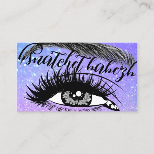 Makeup Eyelash Brows QRCode Logo Holografisch Visitenkarte (Vorderseite)