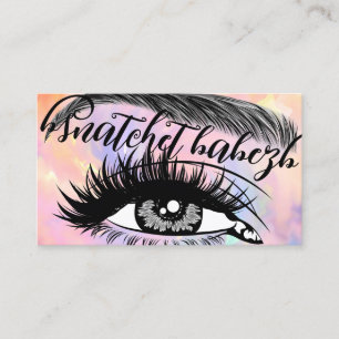 Makeup Eyelash Brows QRCode Logo Pink Visitenkarte