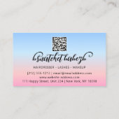 Makeup Eyelash Brows QRCode Logo Reimbow Visitenkarte (Rückseite)