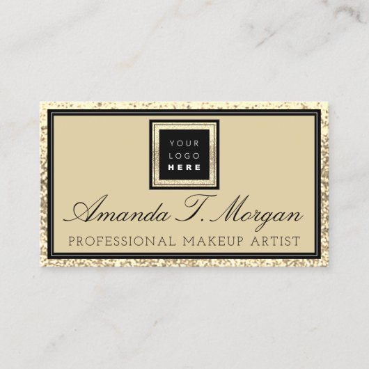 Makeup Eyelash Event Planner Logo Gold Modern Visitenkarte (Vorderseite)