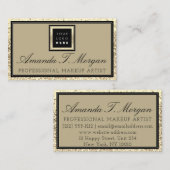 Makeup Eyelash Event Planner Logo Gold Royal Visitenkarte (Vorne/Hinten)