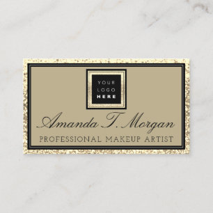 Makeup Eyelash Event Planner Logo Gold Royal Visitenkarte