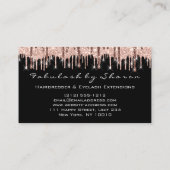 Makeup Eyelash Friseur Schere Rose Schwarz Visitenkarte (Rückseite)