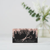 Makeup Eyelash Friseur Schere Rose Schwarz Visitenkarte (Stehend Vorderseite)