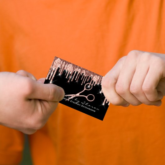 Makeup Eyelash Friseur Schere Rose Schwarz Visitenkarte