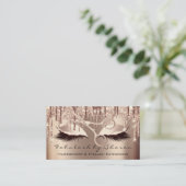 Makeup Eyelash Friseur Schere Rose Skin Tropfen Visitenkarte (Stehend Vorderseite)