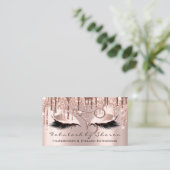 Makeup Eyelash Friseur Schere Rose Tropfen Augen Visitenkarte (Stehend Vorderseite)