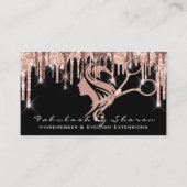Makeup Eyelash Friseur Schere Rose Tropfen Friseur Visitenkarte (Vorderseite)