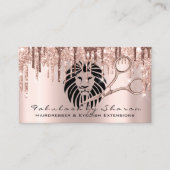 Makeup Eyelash Friseur Schere Rose Tropfen Lion Visitenkarte (Vorderseite)