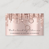 Makeup Eyelash Friseur Schere Rose Tropfen VIP Visitenkarte (Vorderseite)