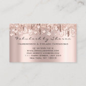 Makeup Eyelash Friseur Scheren Rose Kristalle Visitenkarte (Rückseite)