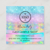 Makeup Eyelash Microblade Tropfen Logo Diamond Gol Quadratische Visitenkarte (Rückseite)