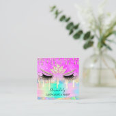 Makeup Eyelash Microblade Tropfen Logo Lotus Merma Quadratische Visitenkarte (Stehend Vorderseite)