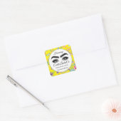 Makeup Eyelash Packung Reiniger Blumengelb Quadratischer Aufkleber (Umschlag)