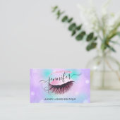 Makeup Eyelash QR Code Holograph Violet Visitenkarte (Stehend Vorderseite)