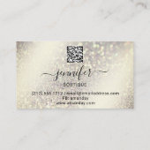 Makeup Eyelash QR Code Logo Glitzer Gold Royal Visitenkarte (Rückseite)