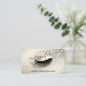 Makeup Eyelash QR Code Logo Glitzer Gold Royal Visitenkarte (Stehend Vorderseite)