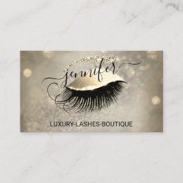 Makeup Eyelash QR Code Logo Glitzer Lash Gold Visitenkarte