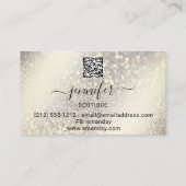 Makeup Eyelash QR Code Logo Glitzer Lux Gold Visitenkarte (Rückseite)
