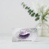 Makeup Eyelash QR-Code Logo Glitzer Lux Pink Visitenkarte (Stehend Vorderseite)