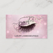 Makeup Eyelash QR-Code Logo Glitzer Rosa Rose Glam Visitenkarte (Vorderseite)
