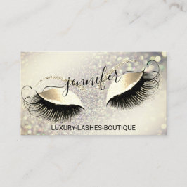 Makeup Eyelash QR Code Logo Glitzer Royal Gold Visitenkarte