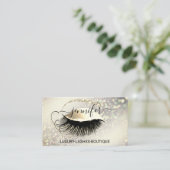 Makeup Eyelash QR-Code Logo Glitzer Vip Gold Visitenkarte (Stehend Vorderseite)