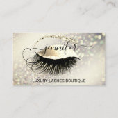 Makeup Eyelash QR-Code Logo Glitzer Vip Gold Visitenkarte (Vorderseite)
