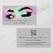 Makeup Eyelash QR CODE Logo Microblading Brow Pink Visitenkarte (Vorne/Hinten)