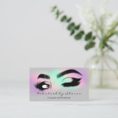 Makeup Eyelash QR CODE Logo Microblading Brow Pink Visitenkarte (Stehend Vorderseite)