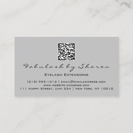 Makeup Eyelash QR CODE Logo Microblading Brows Visitenkarte (Rückseite)