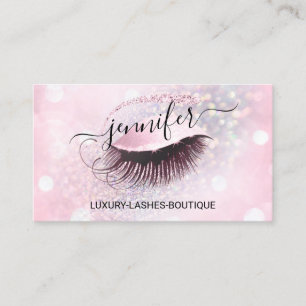 Makeup Eyelash QR Code Rosa Glitzer Auge Diamond Visitenkarte