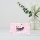 Makeup Eyelash QR Code Rosa Glitzer Auge Logo Visitenkarte (Stehend Vorderseite)