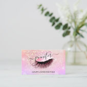 Makeup Eyelash QR-Glitzer-Logo Brow Pink Visitenkarte (Stehend Vorderseite)