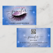 Makeup Eyelash QR-Glitzer-Logo Visitenkarte (Vorne/Hinten)